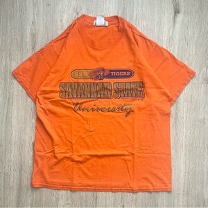 Vintage Savannah State University Tigers Orange Tee Mens Large College Tee